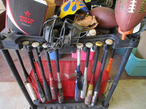 lot 176 image: Rack, Bats, Mask, Balls, Glove