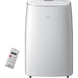 lot 1 image: LG 10,000 BTU 115-Volt Portable Air Conditioner Cools 450 sq. ft. with Dual Inverter, Quiet, Wi-Fi and LCD Remote in White