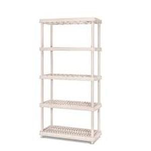 lot 7 image: Sterilite 5 Shelf Unit Plastic, Beige