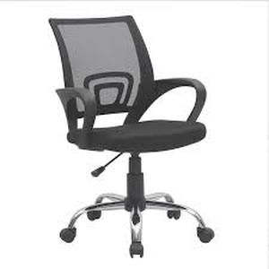 lot 12 image: HOMESTOCK Black Mid-Back Mesh Swivel Rolling Office Chair with Adjustable Height