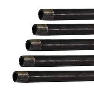 lot 42 image: The Plumbers Choice 34 in. x 3 ft. Black Steel Pipe (5-Pack)