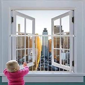 lot 151 image: Segal Fixed Window Guard, 22 in. - 38 in. x 21-12 in., Steel, White, 4-Bar, NON-EGRESS