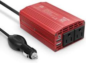 lot 166 image: BESTEK 300W Power Inverter DC 12V to 110V AC Car Inverter with 4.2A Dual USB Car Adapter