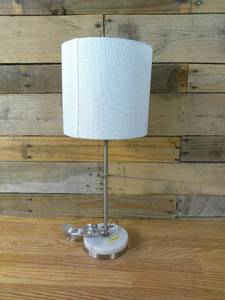 lot 187 image: Hayes Marble Base Stick Lamp - Threshold Nickel