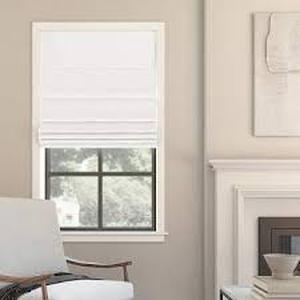 lot 190 image: (Lot of 2) 1pc Light Filtering Cordless Roman Window Shade White - Lumi Home Furnishings 30W x 64L
