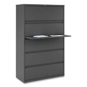 lot 211 image: Alera Lateral File, 5 LegalLetterA4A5-Size File Drawers, Charcoal, 42 x 18.63 x 67.63 (HLF4267CC)
