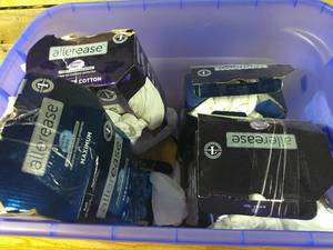 lot 206 image: Bin of 5 Allerease Mattress Covers