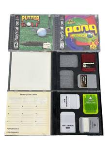 lot 45 image: PS1 Games - Pong The Next Level (New), Putter Golf (New), and PlayStation Memory Cards