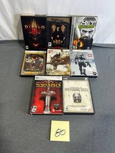 lot 80 image: M PC Video Game Lot including Diablo, Diablo 2, Splinter Cell, Two Worlds, Conflict Vietnam, Crysis, Age of Conan, The Elder Scrolls IV