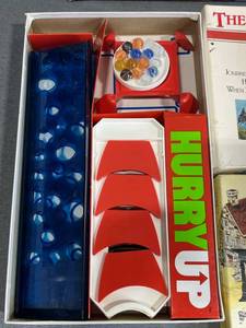 lot 125 image: Family Board Games including 1971 Hurry Up Marble Race Game, Made for Trade, and More