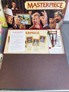 lot 132 image: Neat Vintage Board Games including Power Technics, Strat-O-Matic Hockey, Strat-O-Matic Pro Football, Masterpiece Art Auction, and More