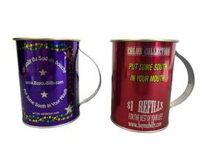 lot 155 image: Bayou Bill Tin Mugs (5.5 Tall) in Excellent Condition
