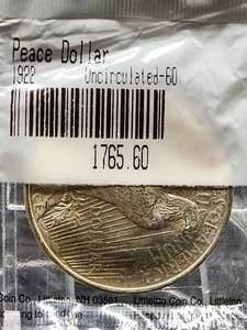 1922 Un-Circulated U.S. Mint Silver Peace Dollar