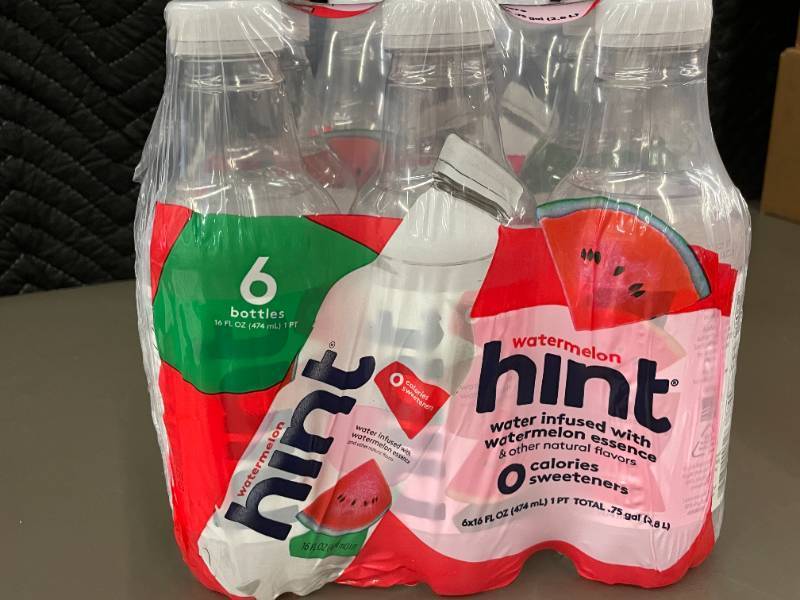 lot 10 image: Hint Watermelon Flavored Water - 6 Bottles, 16 FL OZ Each
