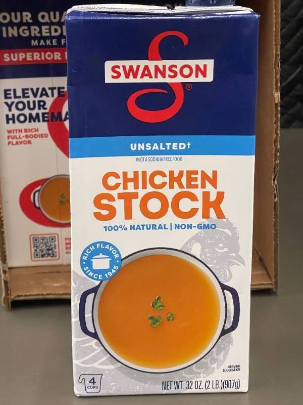 lot 22 image: Lot of 12 Swanson Unsalted Chicken Stocks - 32 oz Each