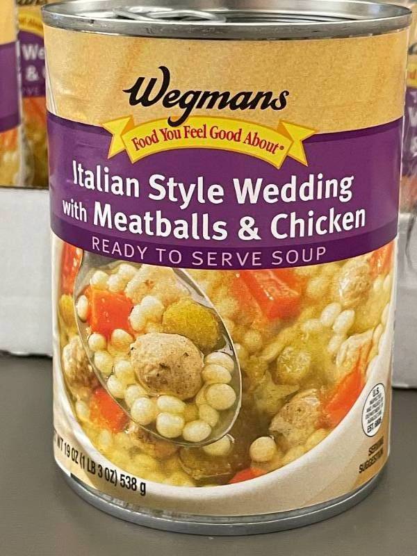 lot 34 image: Lot of 12 Wegmans Italian Style Wedding Soup with Meatballs & Chicken