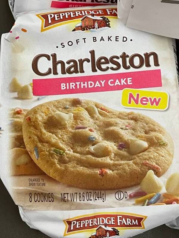 lot 42 image: Pepperidge Farm Charleston Birthday Cake Soft Baked Cookies - Lot of 5