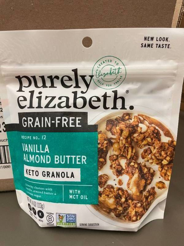 lot 101 image: Purely Elizabeth Vanilla Almond Butter Keto Granola 10-Pack (4 oz each)
