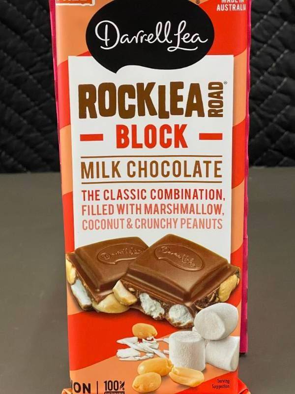lot 159 image: Darrell Lea Rocklea Road Milk Chocolate Block - 12 x 180g