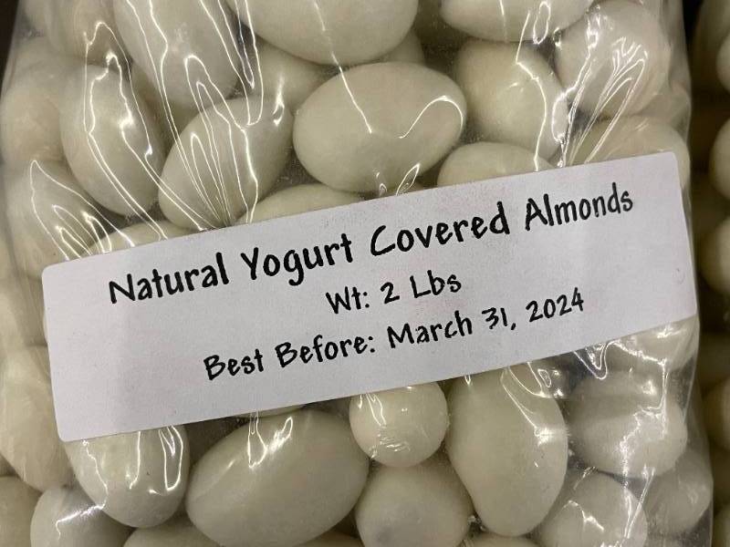 lot 172 image: Lot of Natural Yogurt Covered Almonds - 2 X 2lb Bags