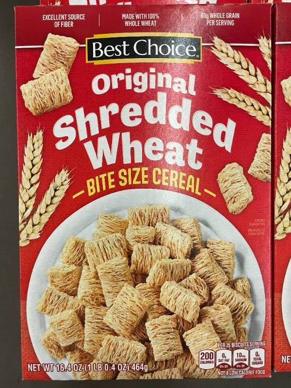 lot 191 image: Lot of 8 Boxes of Best Choice Original Shredded Wheat Cereal