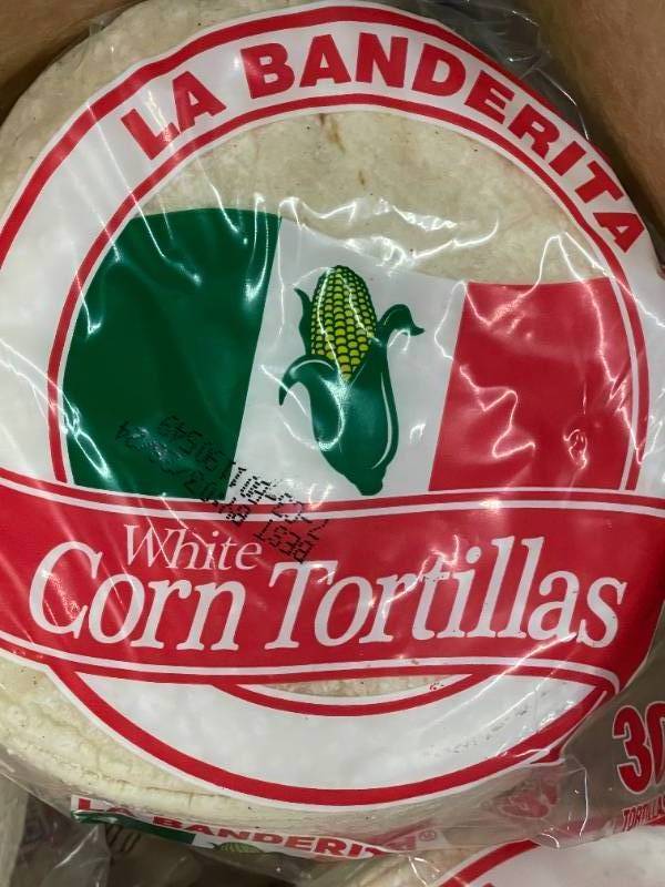 lot 308 image: La Banderita Corn Tortillas White Corn 1230ct