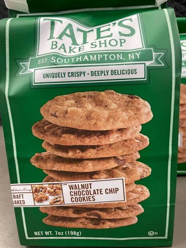 lot 409 image: Tates Walnut Chocolate Chip Cookies - 3 Bags