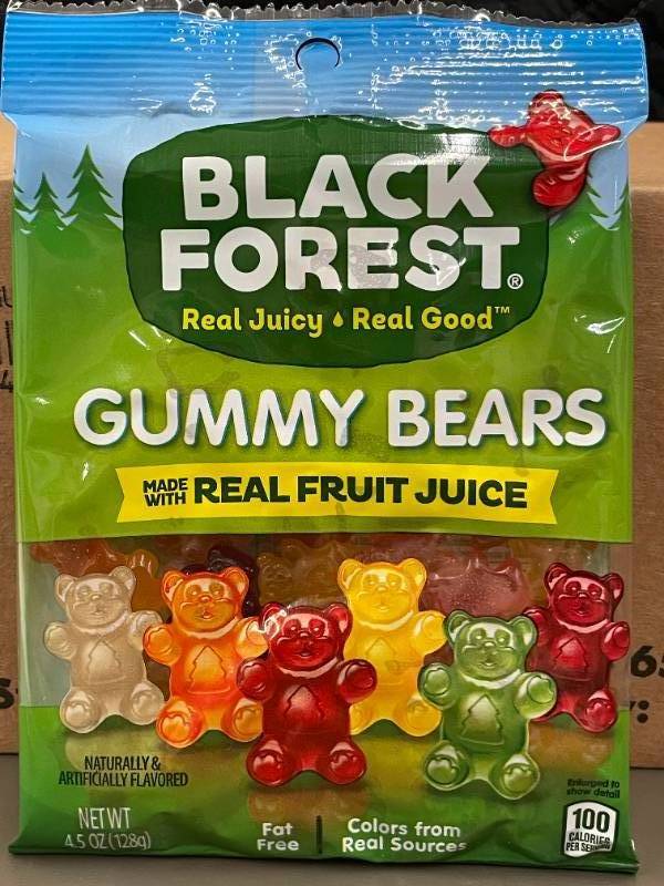 lot 494 image: Black Forest Gummy Bears 12-Pack, 4.5 oz Bags