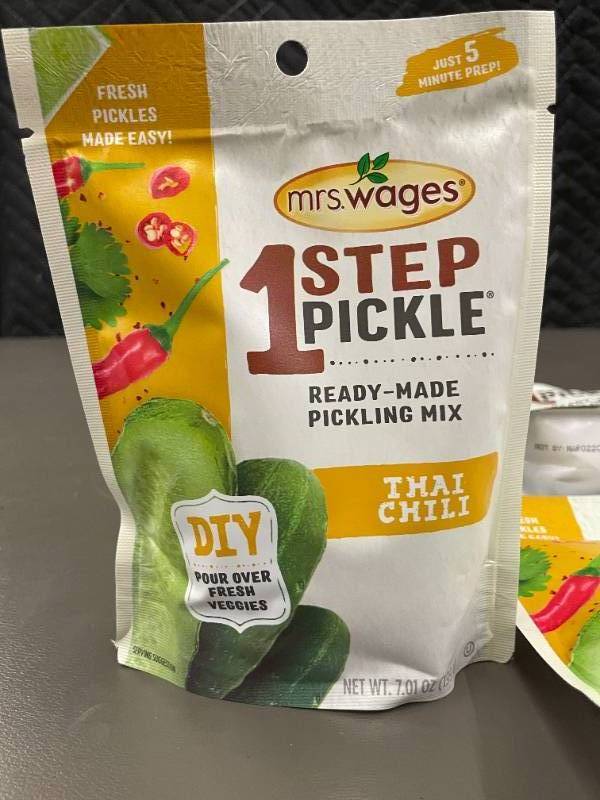 lot 515 image: Mrs. Wages 1 Step Pickle Ready-Made Pickling Mix Thai Chili - Lot of 4 Bags