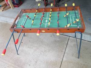 lot 11 image: Portable Vintage Foosball Table wit...