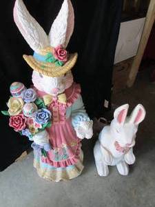 lot 81 image: Pair of Easter Bunny outdoor Garden...