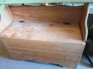 lot 85 image: Unfinished Wood Toybox or Entry Ben...