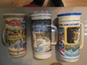lot 178 image: (3) Old Style collectible Steins...