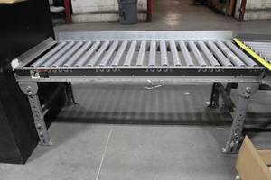 lot 11 image: 9 Ft 10 Inch Long Gravity Conveyor Roller Rack 22 Inch Wide