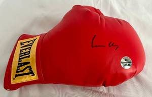 lot 1 image: Muhammad Ali  Casius Clay Signed Everlast Boxing Glove - RARE SIGNATURE AS CLAY - With Ali Enterprises COA - and Custom Case