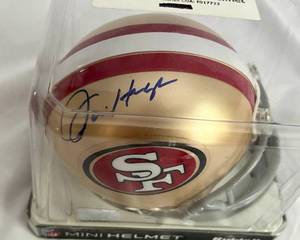 lot 14 image: Jim Harbaugh Signed San Francisco 49ers Mini Helmet with COA Football