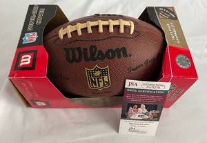lot 22 image: Nate Burleson Signed Wilson NFL Football with JSA COA