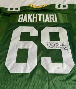 lot 10A image: David Bakhtiari Signed Green Bay Packers Jersey with COA - Size XL