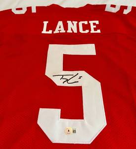 lot 19A image: Trey Lance Signed San Francisco 49ers Jersey with Beckett COA - Size XL