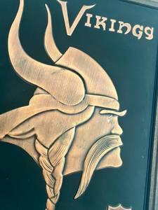 lot 3B image: Minnesota Vikings Vintage 1960s Copper Embossed Plaque by Citation Corp - 19x23