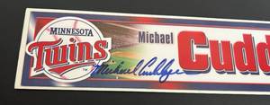 lot 14C image: Michael Cuddyer Signed Locker Tag From Locker Room - Minnesota Twins Baseball