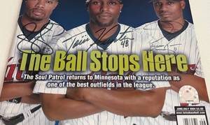 lot 18C image: Minnesota Twins Soul Patrol Signed Magazine - Torii Hunter, Jacque Jones, Shannon Stewart - Baseball