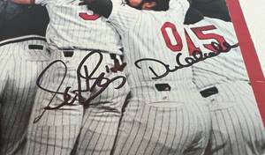 lot 23C image: Minnesota Twins 1991 World Series Magazine Signed by Gene Larkin, Dan Gladden, and Scott Leius
