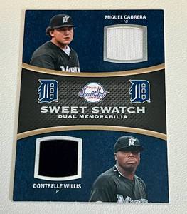 lot 23D image: Miguel Cabrera and Dontrelle Willis Dual Relic 2008 Upper Deck Sweet Spot Baseball Dual memorabilia #DS-CW Baseball Card