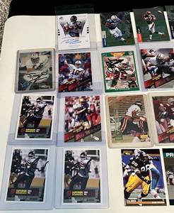 lot 26D image: Lot of 34 Football Auto Cards, Several Numbered