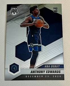 lot 27D image: Anthony Edwards RC 2020-21 Mosaic #261 Rookie Minnesota Timberwolves Basketball Card