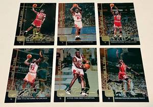 lot 29D image: Michael Jordan 6 Card Jumbo Set 1999 Upper Deck Gatorade NBA Finals Basketball Cards