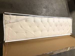 Brookside Kaylee Adjustable Ivory KingCal King Upholstered Low Profile Headboard with Diamond Tufting  Customer Returns See Pictures