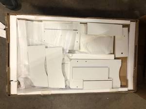 FUFU&GAGA 5-Drawers White Makeup Vanity Sets Dressing Table Sets With Stool, Mirror, LED Light and 3-Tier Storage Shelves  Customer Returns See Pictures
