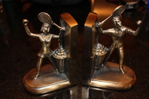 lot 25 image: Set of Vintage (1996) Sarsaparilla Tennis Brass Bookends